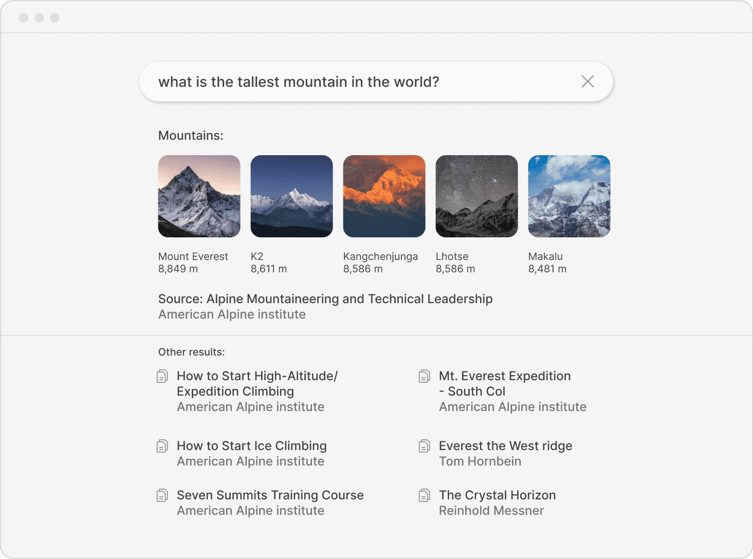 Using Cohere to search what the tallest mountain in the world is
